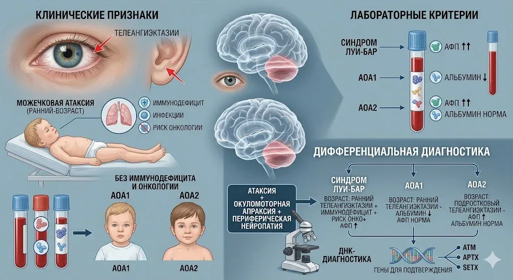 Атаксии с окуломоторной апраксией 1-го и 2-го типов